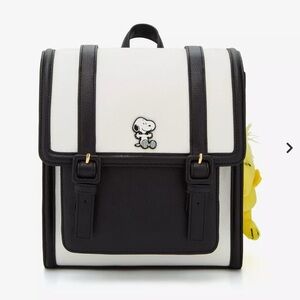 Peanuts Snoopy Black & White Mini Backpack with Woodstock Plush Charm -Exclusive